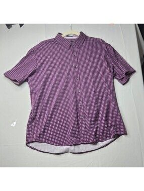 Buttercloth XL Regular Fit Purple Geometric Knit Shirt NWOT